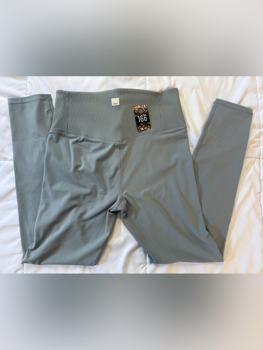 166 Vuori Rib Studio Leggings in the color slate blue